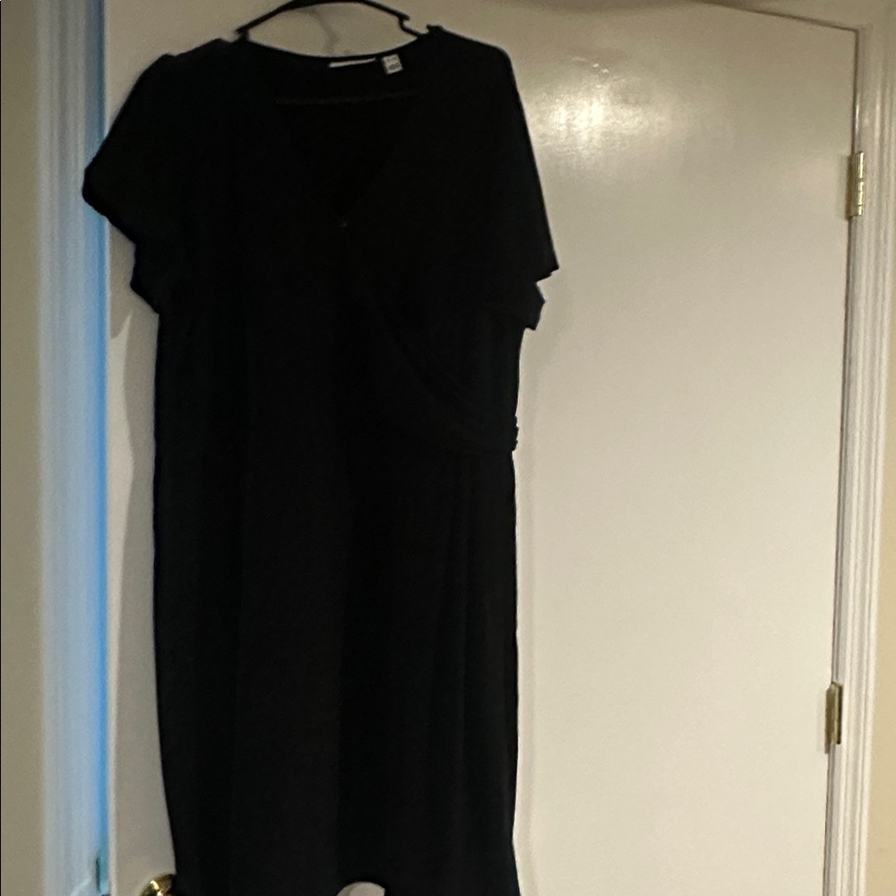Susan Graver Classic Black crossover dress.
